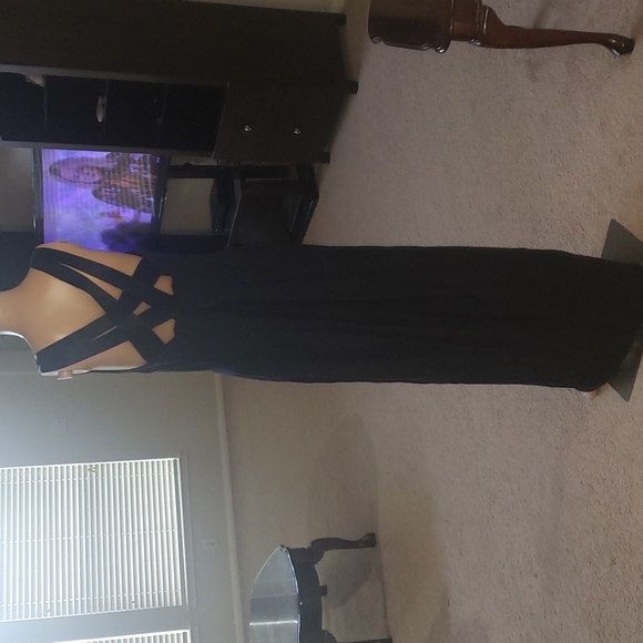 Vintage New Image 6 sweetheart neckline satin strappy back deep slit - Picture 7 of 8